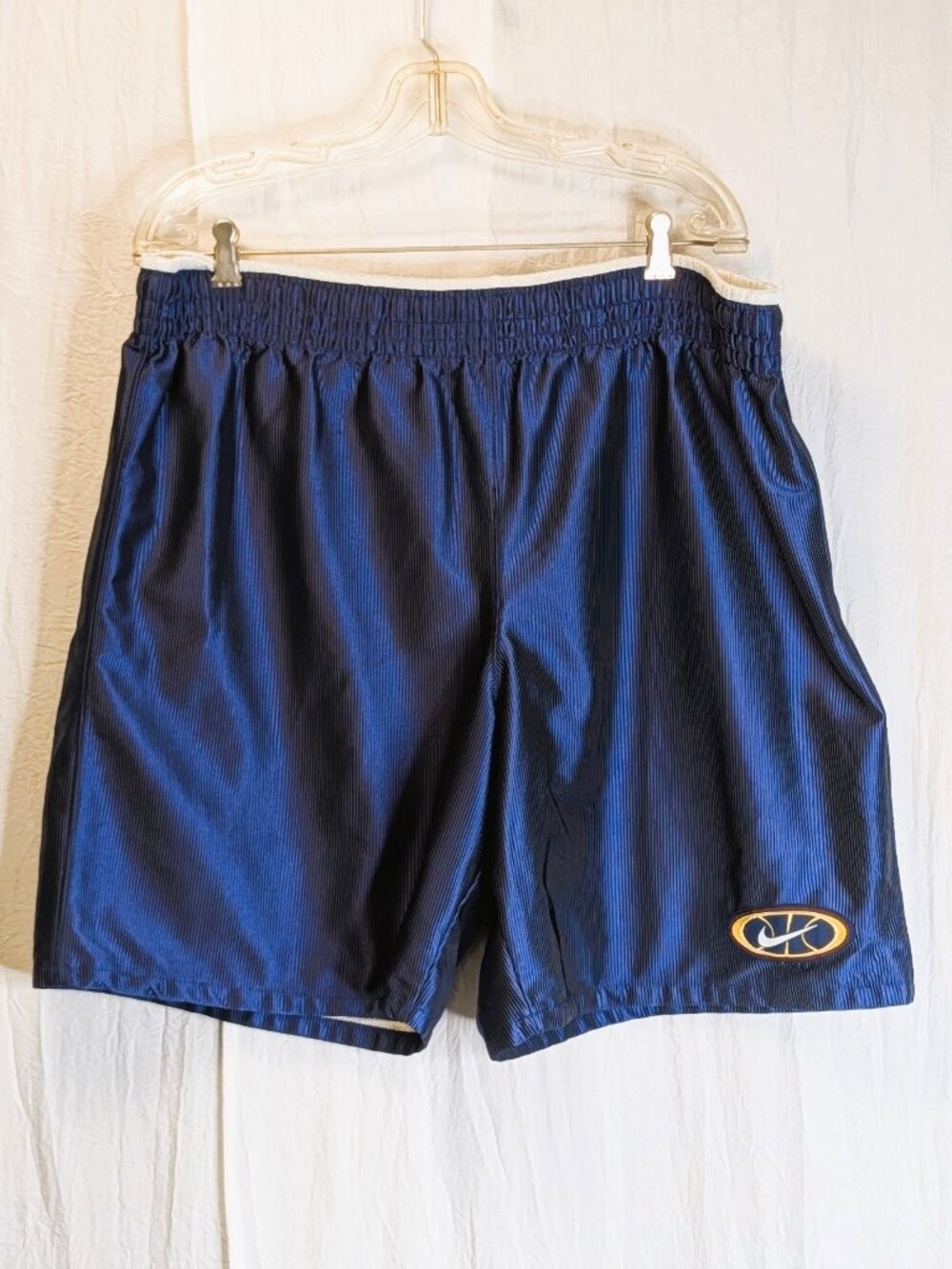 Nike Reversible Basketball Shorts Men XL Navy & White Retro Athletic Swoosh